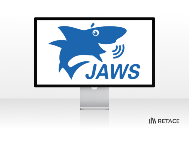 Logo do Jaws em computador.